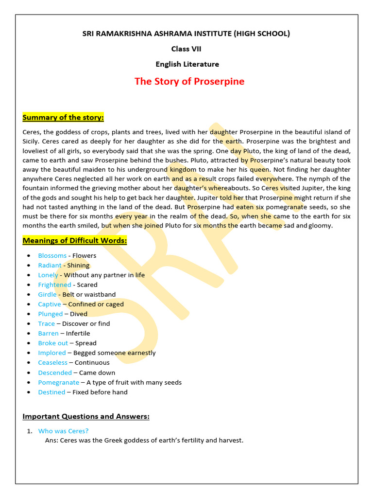 Class Vii English Literature Pdf