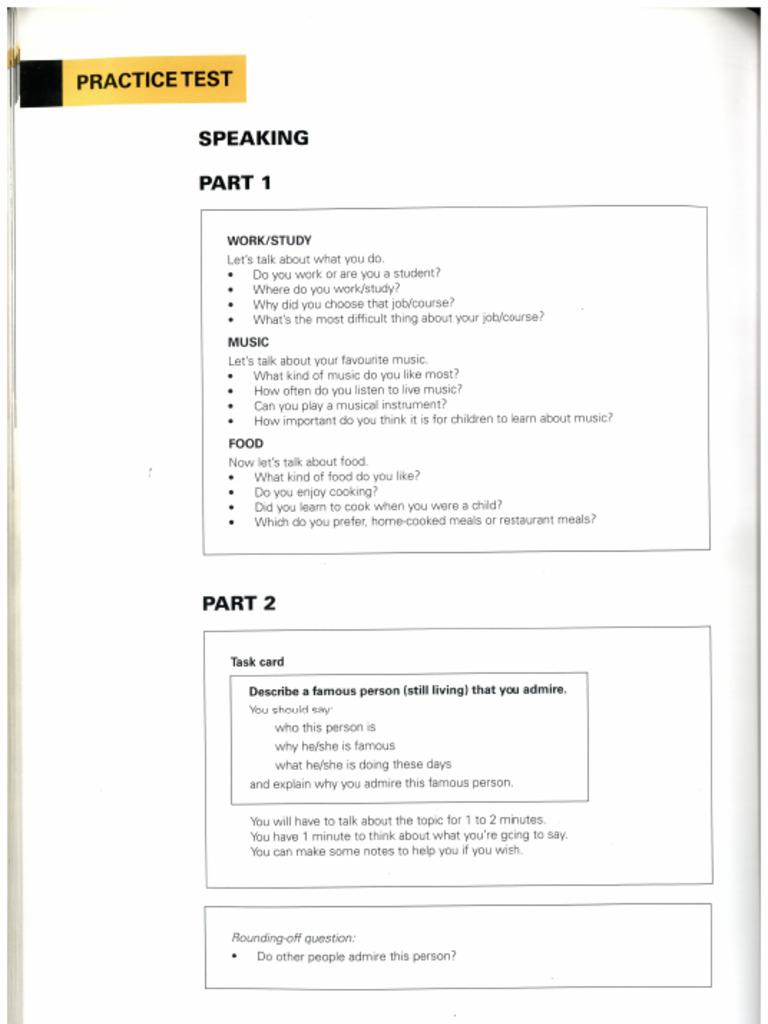 Complete IELTS TEST (Speaking) | PDF