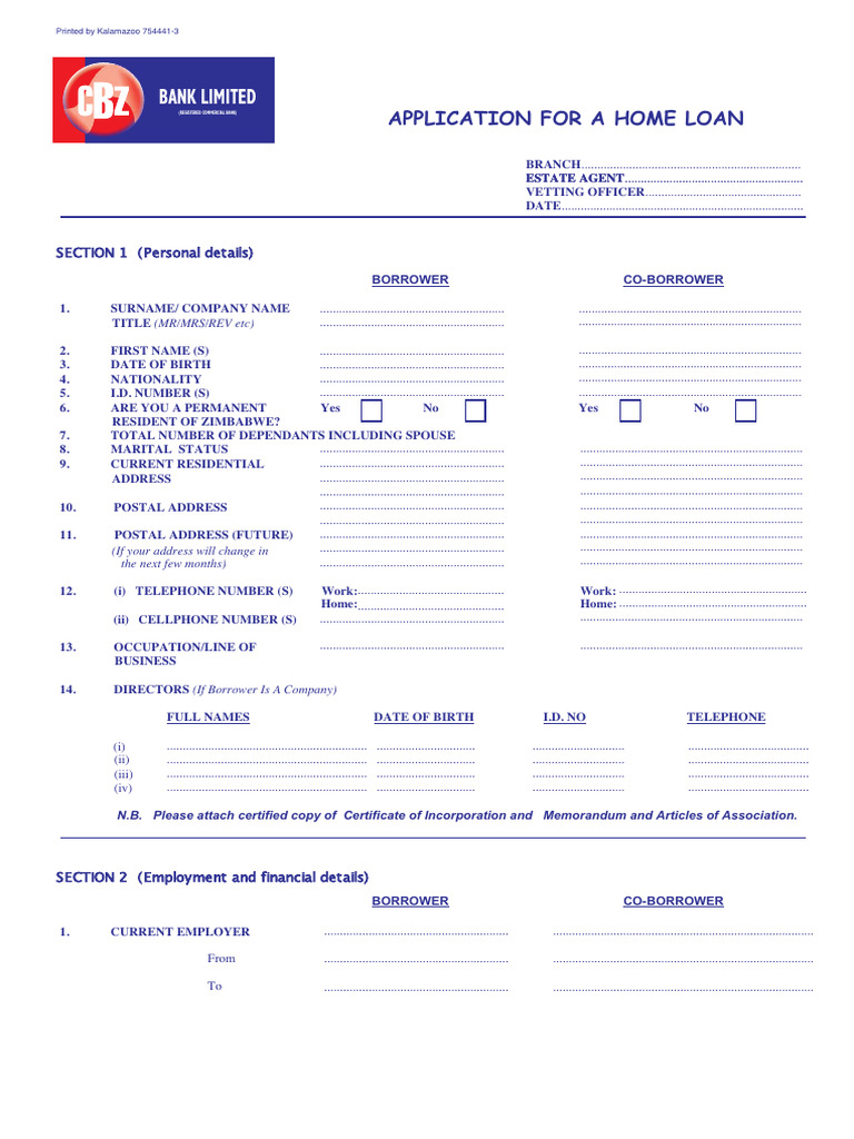 Home Loan Application Form | PDF | Real Estate Appraisal | Loans