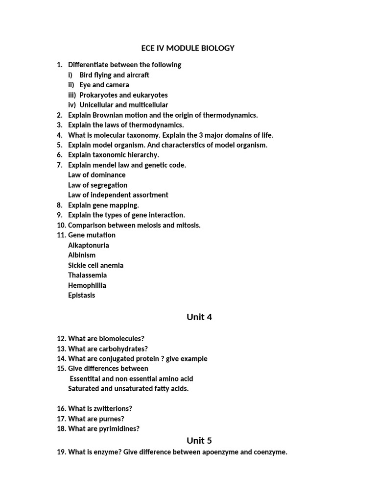 Cse Module Biology | PDF