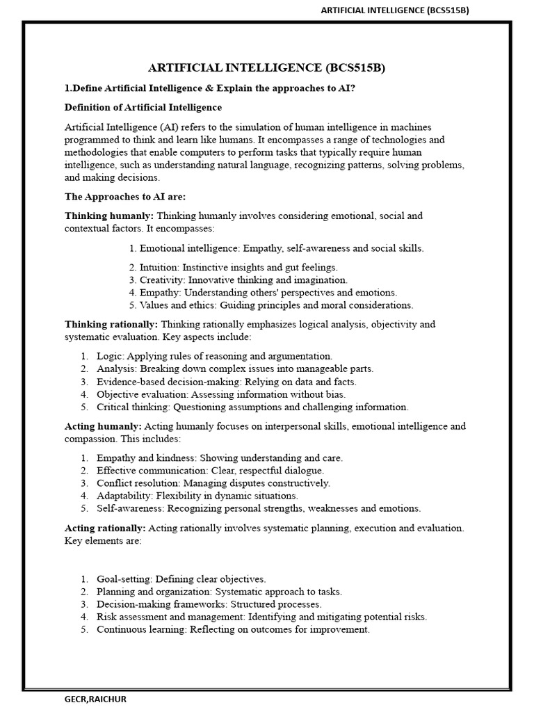AI Course Overview for Students | PDF | Artificial Intelligence ...
