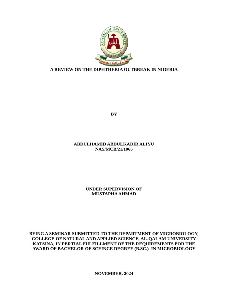 Diphtheria Outbreak Review in Nigeria | PDF | Vaccination | Vaccines
