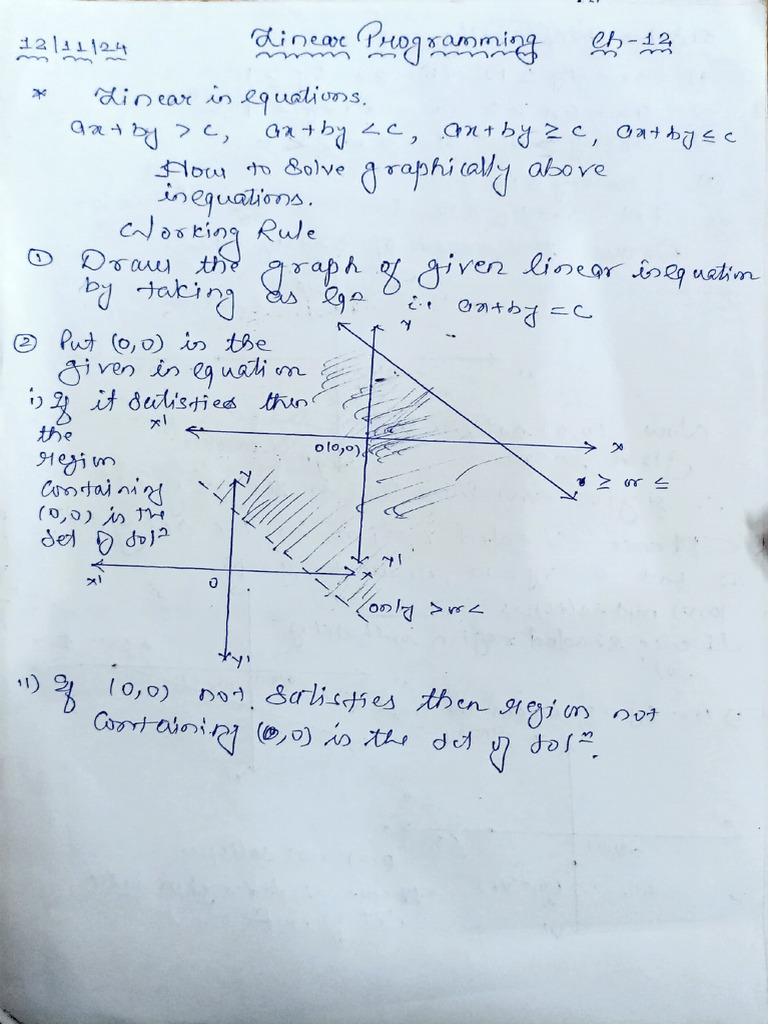 Notes of Linear Programming | PDF