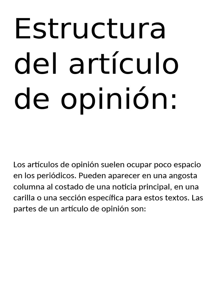 Estructura Del Artículo de Opinión | PDF | Información | Comunicación ...