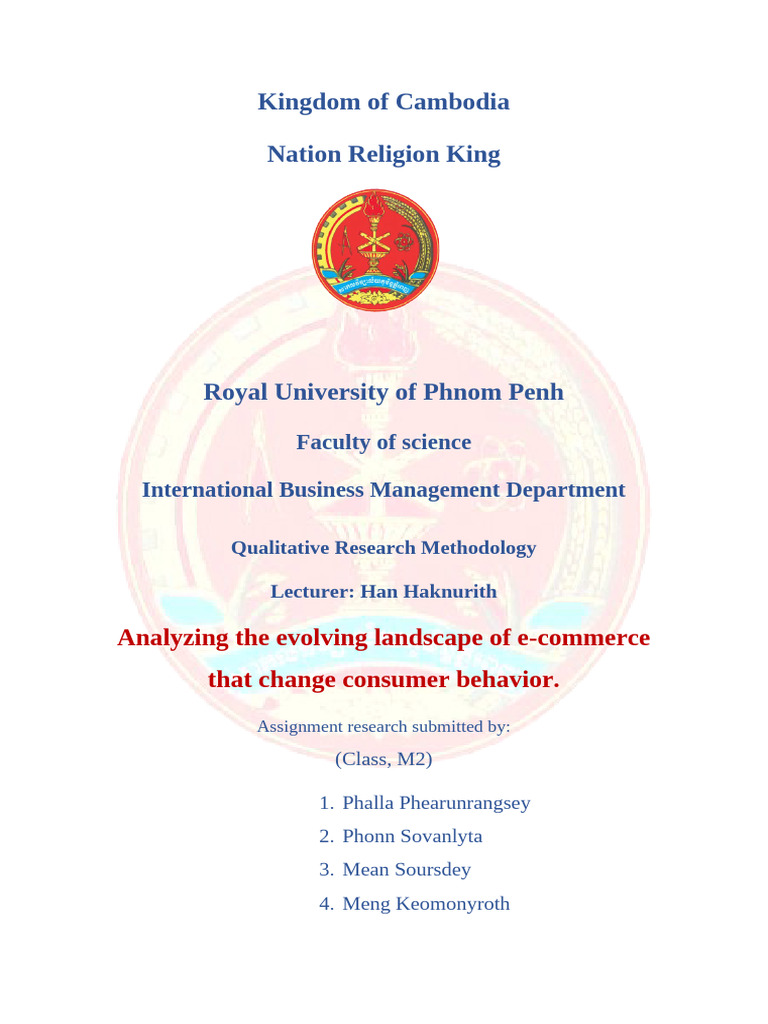 Kingdom Of Cambodia Pdf Consumer Behaviour E Commerce