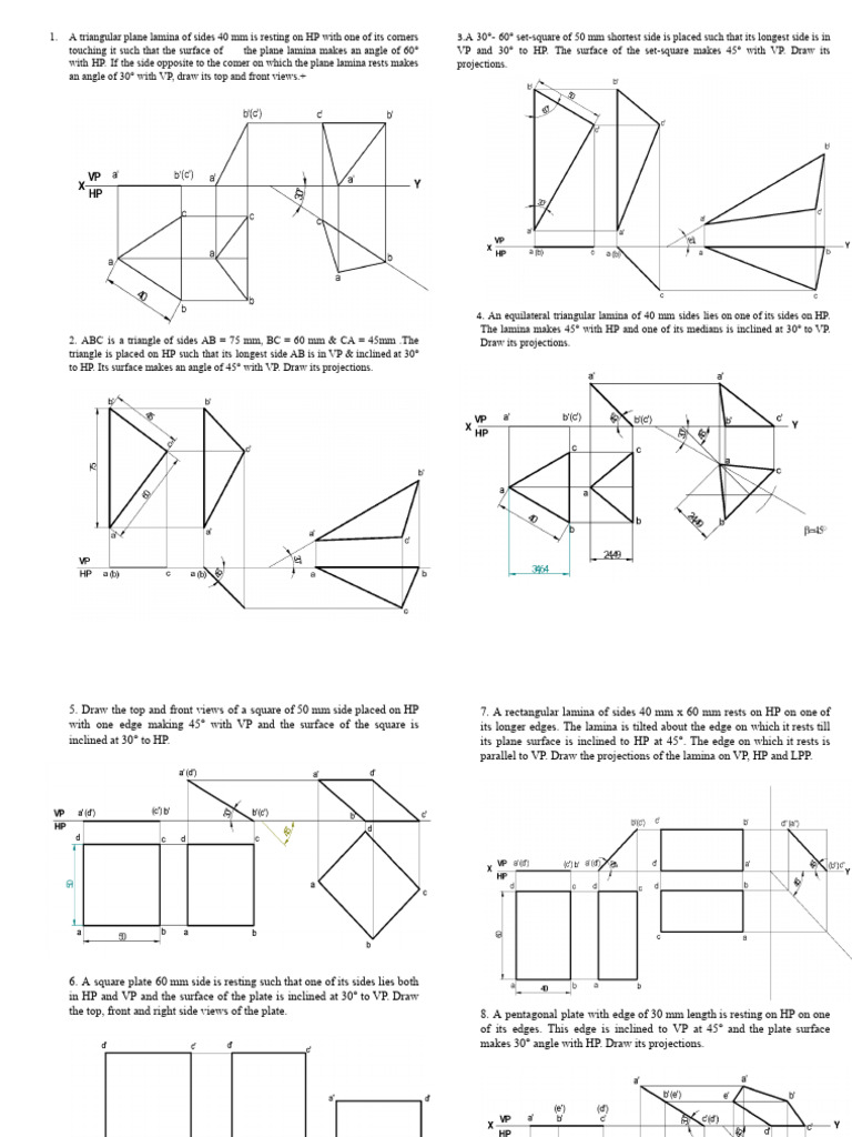 Projections of Plane Laminae | PDF | Triangle | Rectangle