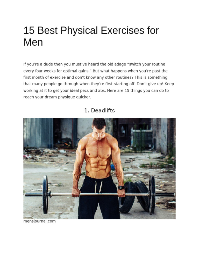 Essential Exercises for Men’s Fitness | PDF | Kettlebell | Physical Fitness