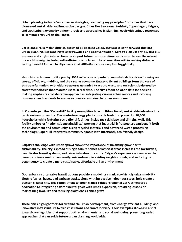 Sustainable Urban Planning Strategies | PDF | Sustainability | Green ...