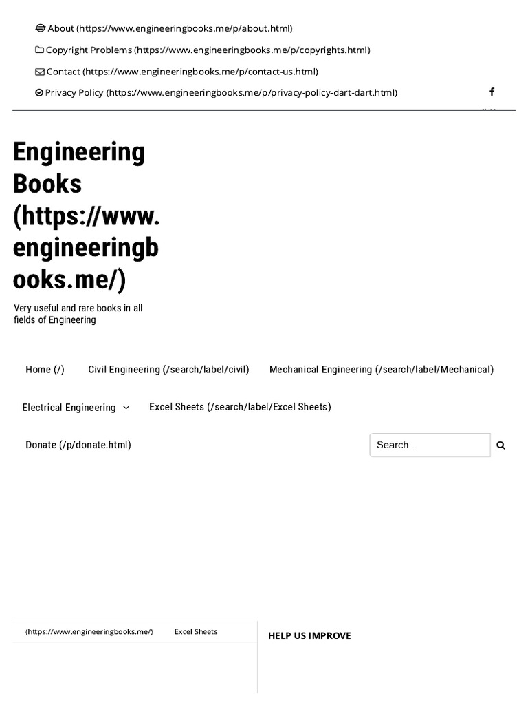 Engineering Books - Excel Sheets | PDF