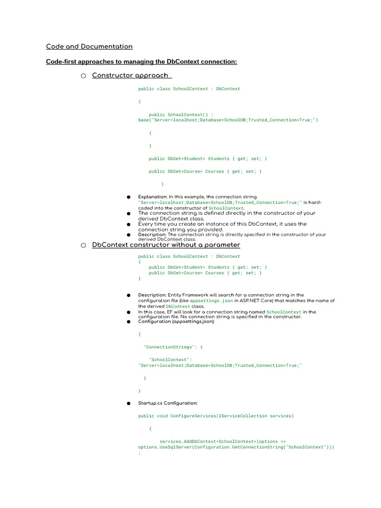Entity Framework Connection String Guide | PDF | Entity Framework ...