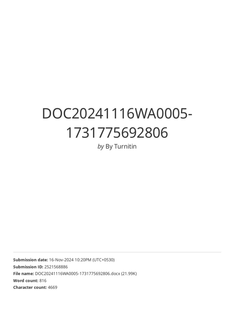 Originality Report for Student Paper | PDF