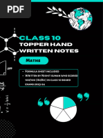 Math Handwritten Formula Sheet Class 10 | PDF | Equations | Mathematics