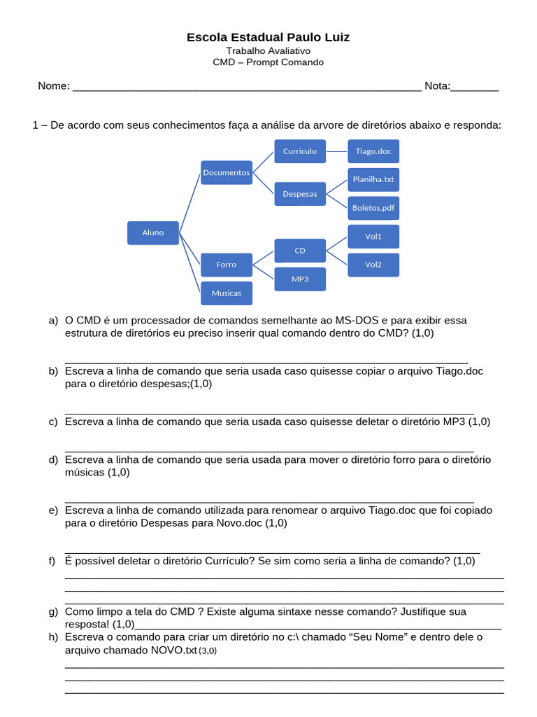 Prova CMD | PDF | Interface de linha de comando | Programas