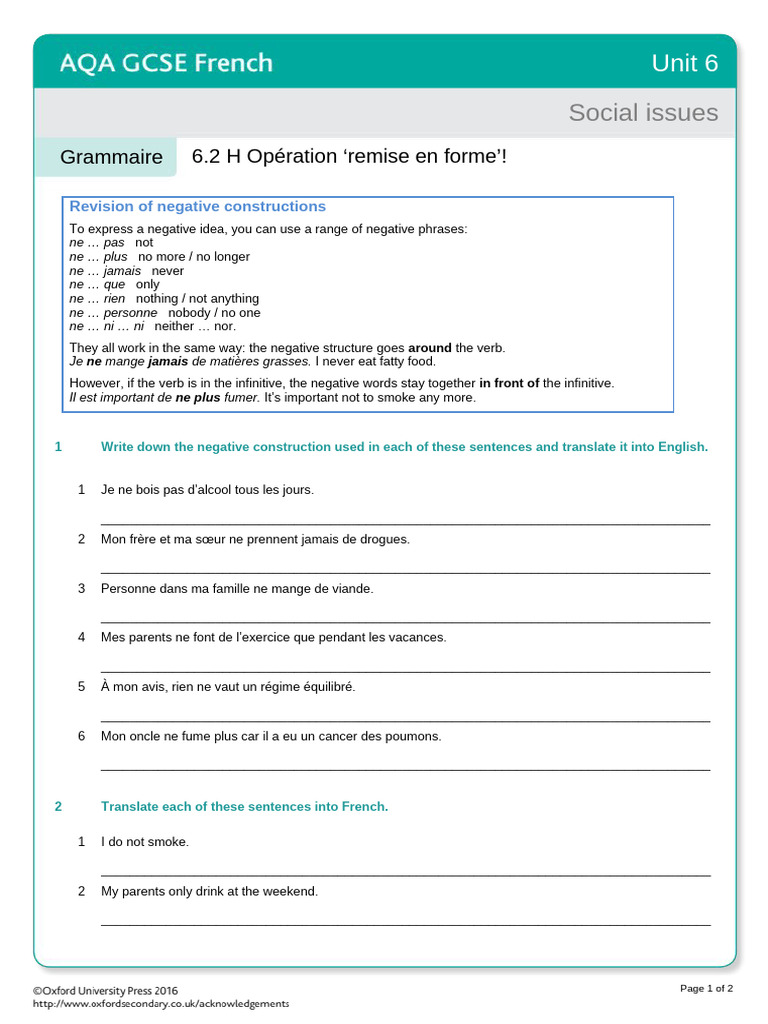 Negative Constructions in French | PDF | Semiotics | Interpretation ...