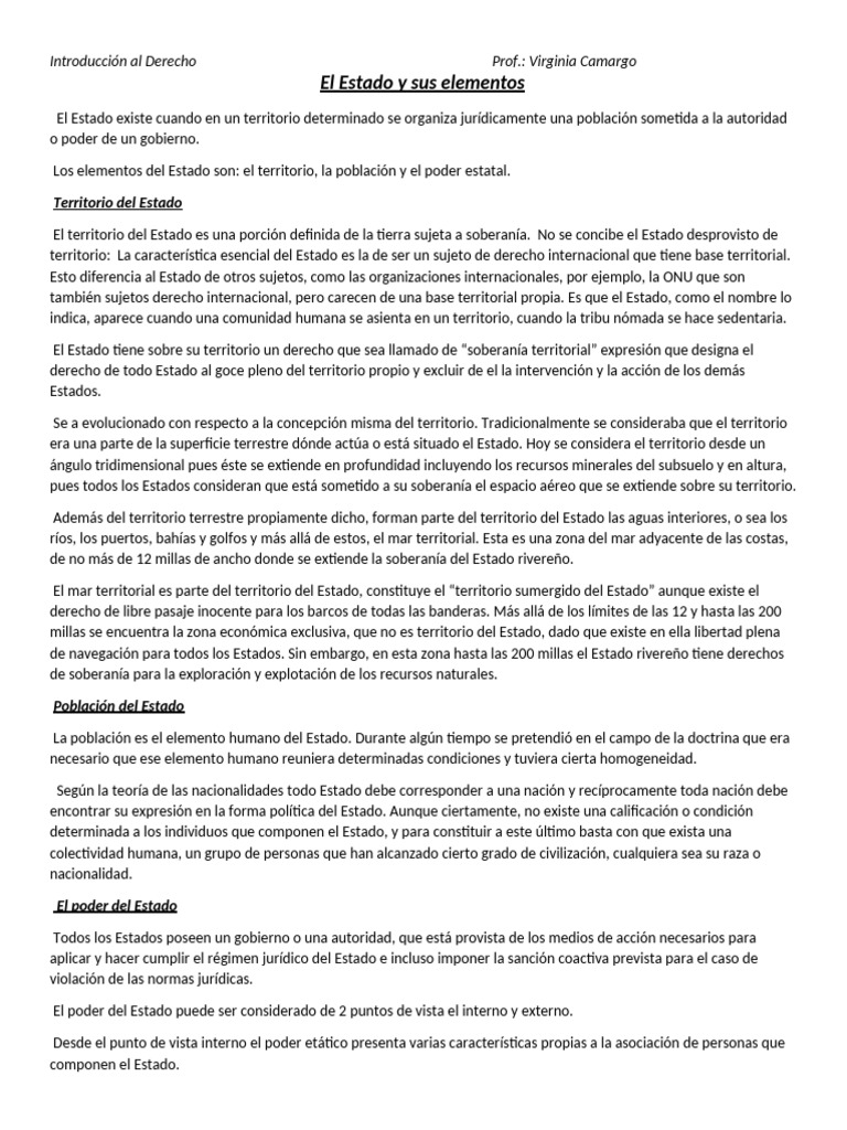 Estado y Sus Elementos | PDF | Estado (política) | Soberanía