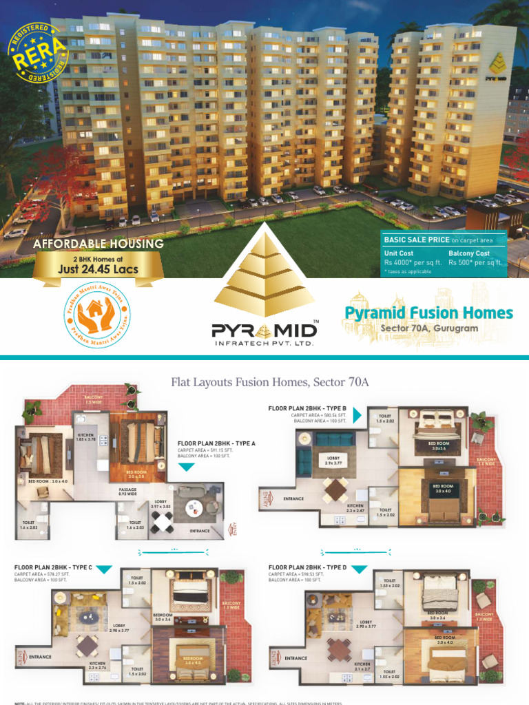 2BHK Flat Pricing and Layout Details | PDF | Tile | Flooring