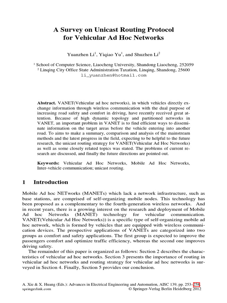 New VANET Survey Routing | PDF | Routing | Wireless Ad Hoc Network