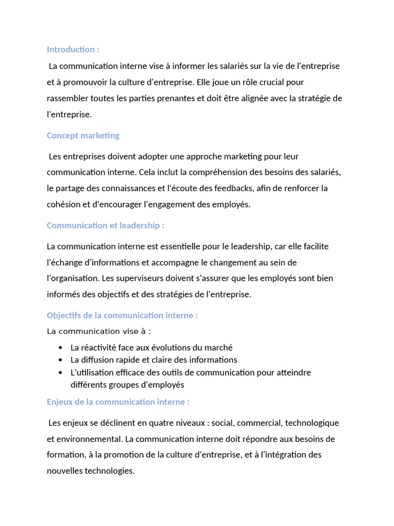Stratégies de communication interne efficace | PDF | la communication ...