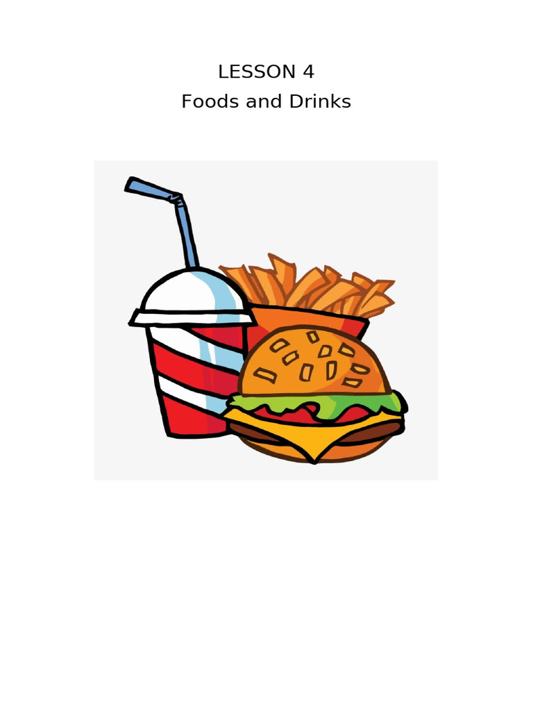 Foods and Drinks Lesson Overview | PDF | Drink | Indonesian Cuisine