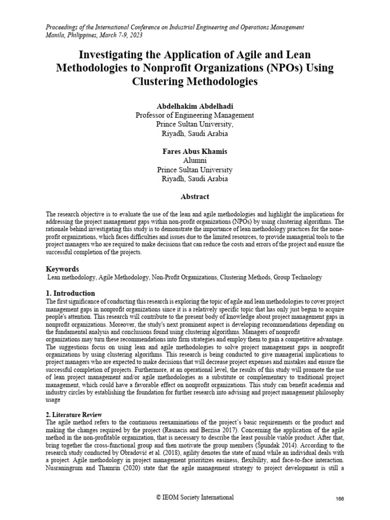 Investigating the application of agile and lean methodologies to