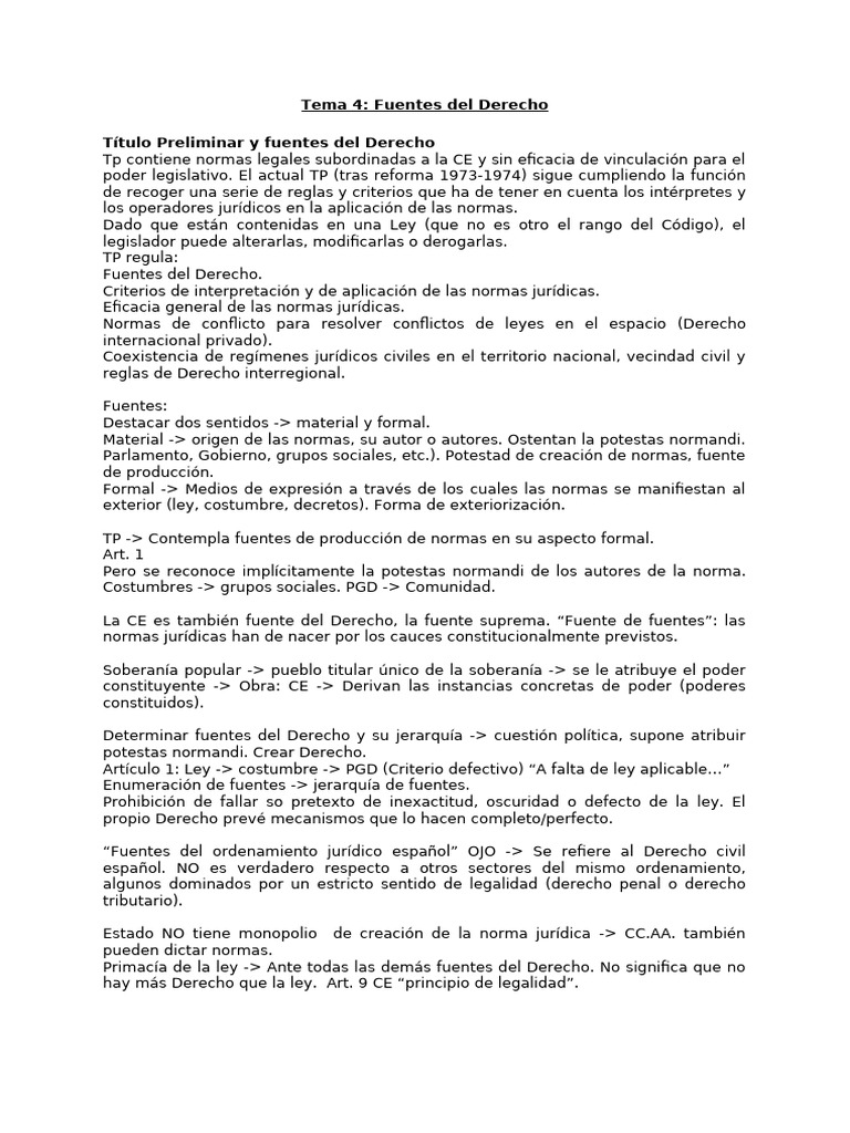 Fuentes del Derecho y su Jerarquía | PDF | Caso de ley | Fuentes del ...