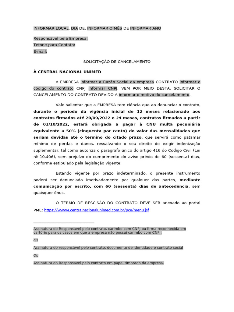 Modelo Carta De Cancelamento 2 PDF