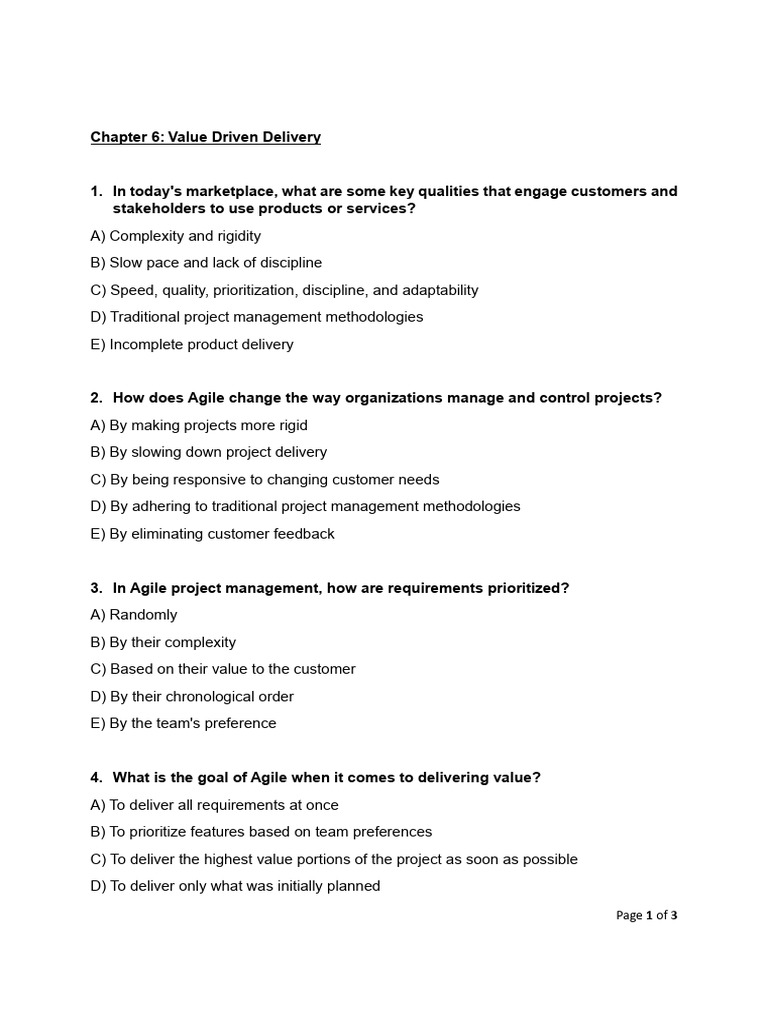 Chapter 6 - Value Driven Delivery | PDF | Scrum (Software Development ...