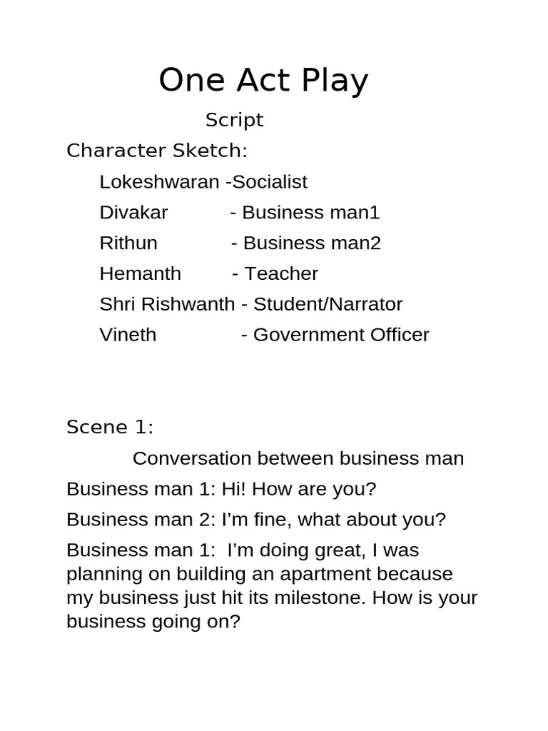 One Act Play | PDF