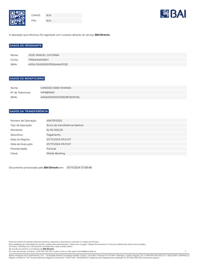 Comprovativo 6547393200 | PDF