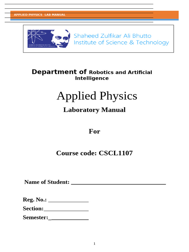 Applied Physics Lab Manual New | PDF | Series And Parallel Circuits | Force