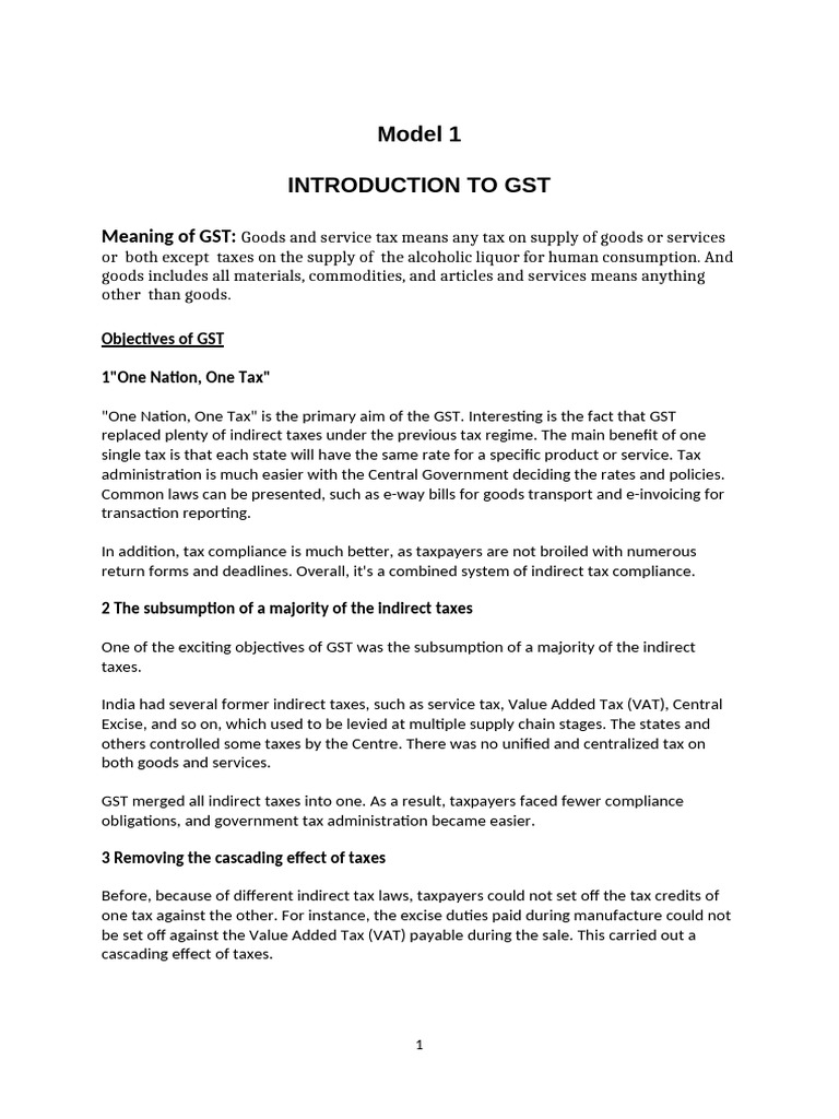 Model 1 INTRODUCTION TO GST NEP | PDF | Taxes | Value Added Tax