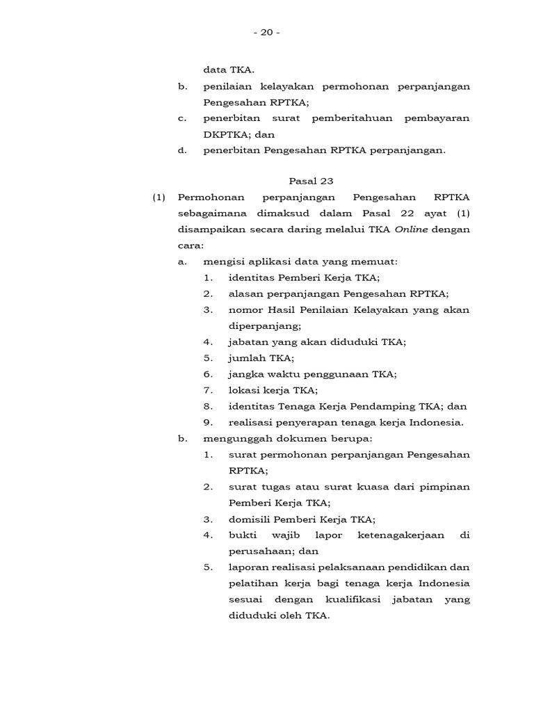 Panduan Perpanjangan RPTKA Online | PDF