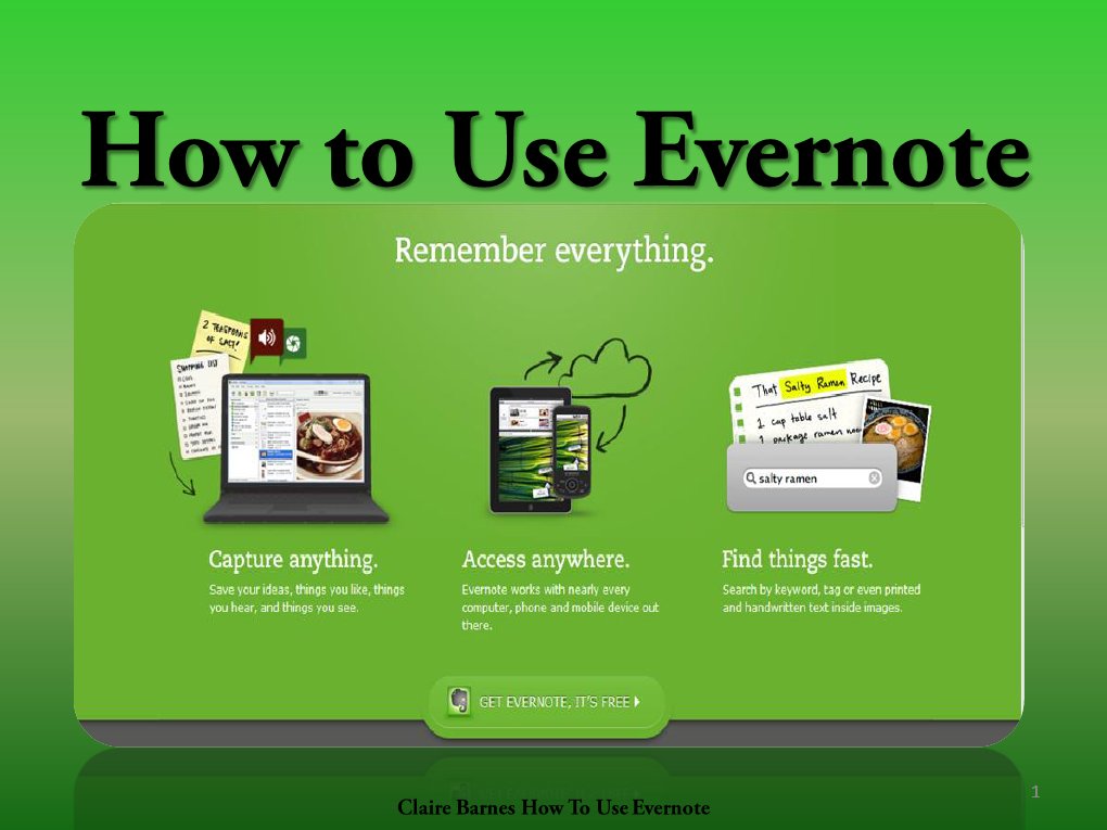 How To Use Evernote | PDF