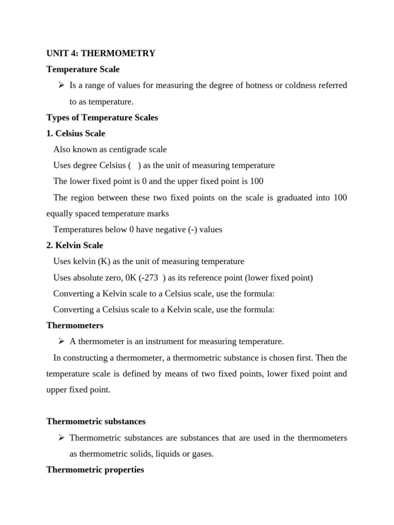 Understanding Thermometric Substances | PDF | Buoyancy | Thermometer