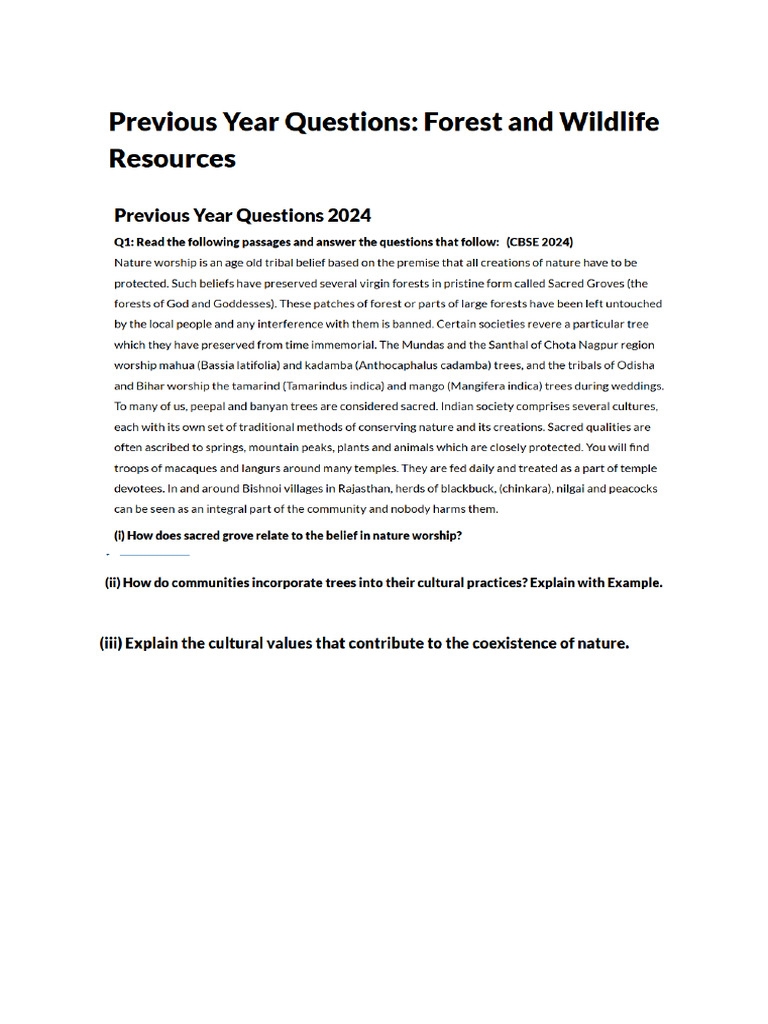 Forest and Wildlife Resources | PDF