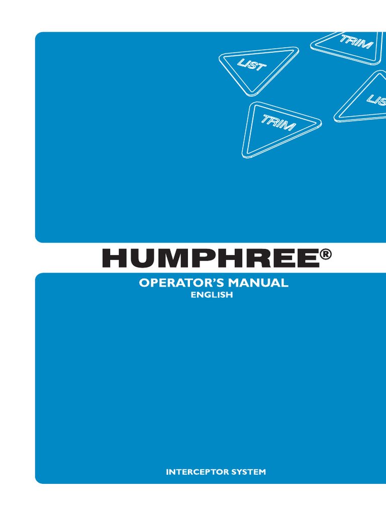 HUMPHREE Operators Manual English | PDF | Menu (Computing) | Servomechanism