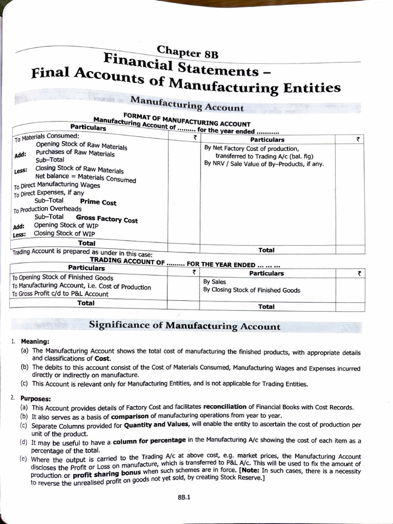 Manufacturing Account Overview | PDF | Debits And Credits | Expense