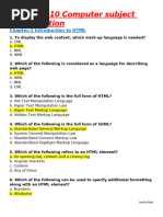 Grade 8 HTML Question Bank | PDF | Html Element | Html