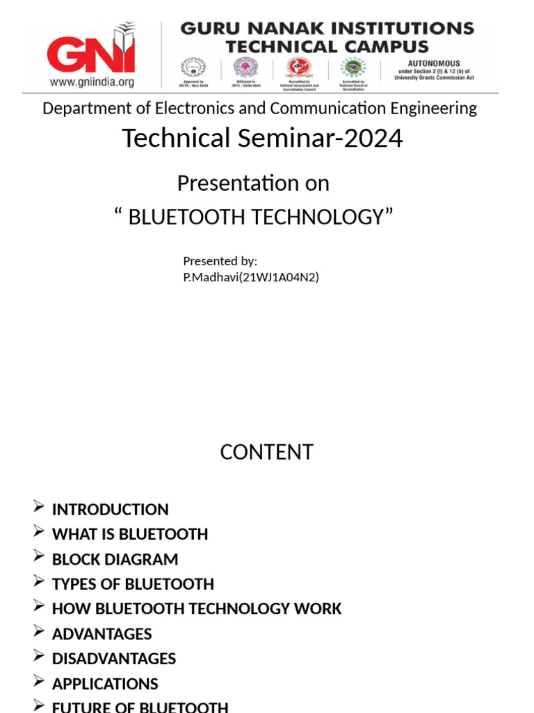 Bluetooth Technology Overview 2024 | PDF | Bluetooth | Wireless