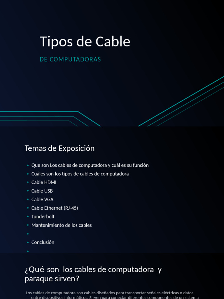 Tipos de Cables: Ethernet y Más | PDF | Hdmi | USB