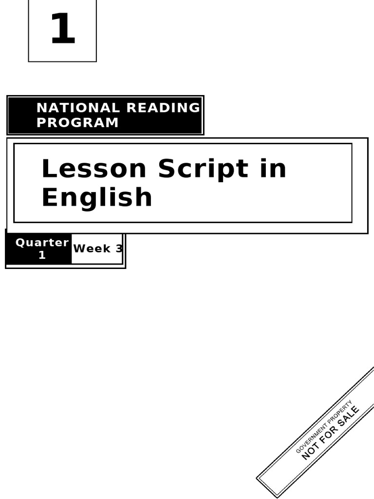 National Reading Program Lesson Script