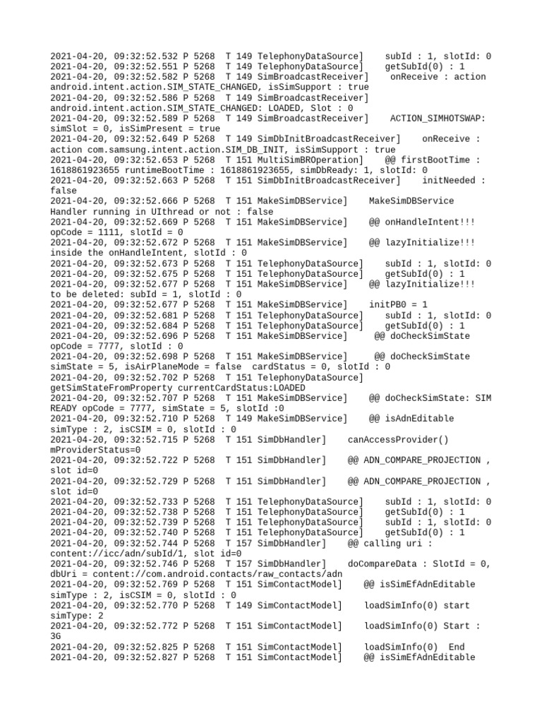 SIM State Change Log Analysis | PDF