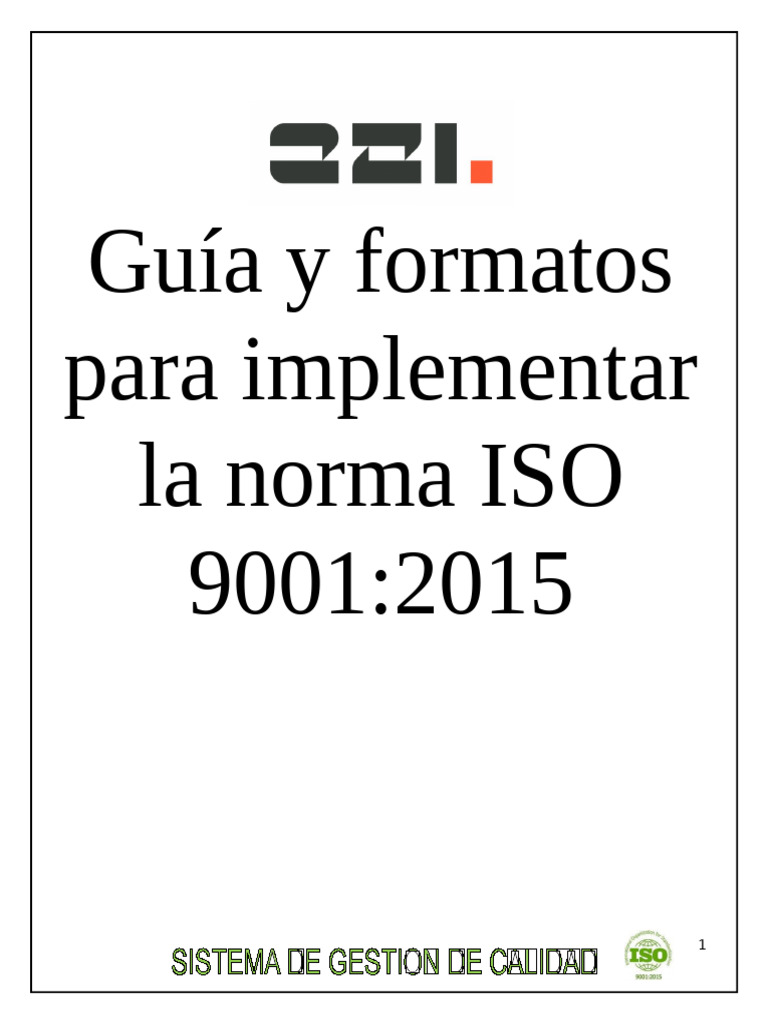 Guía para Implementar ISO 9001:2015 | PDF | Sistema de manejo de ...