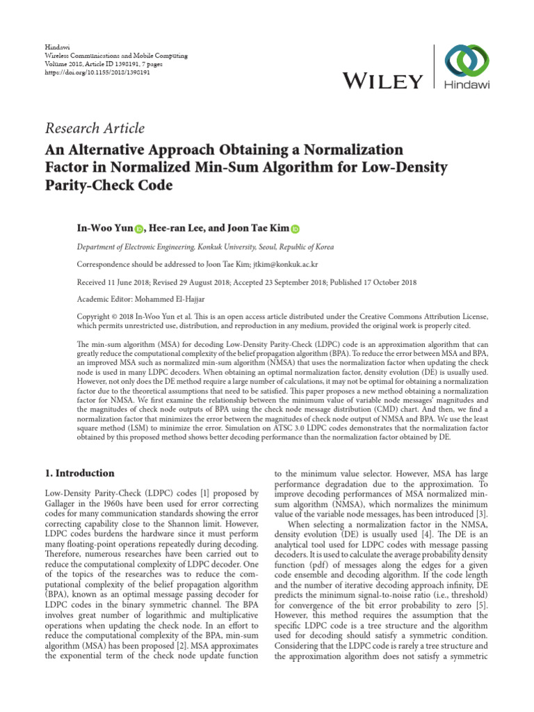 An Alternative Approach Obtaining A Normalization | PDF | Low Density ...