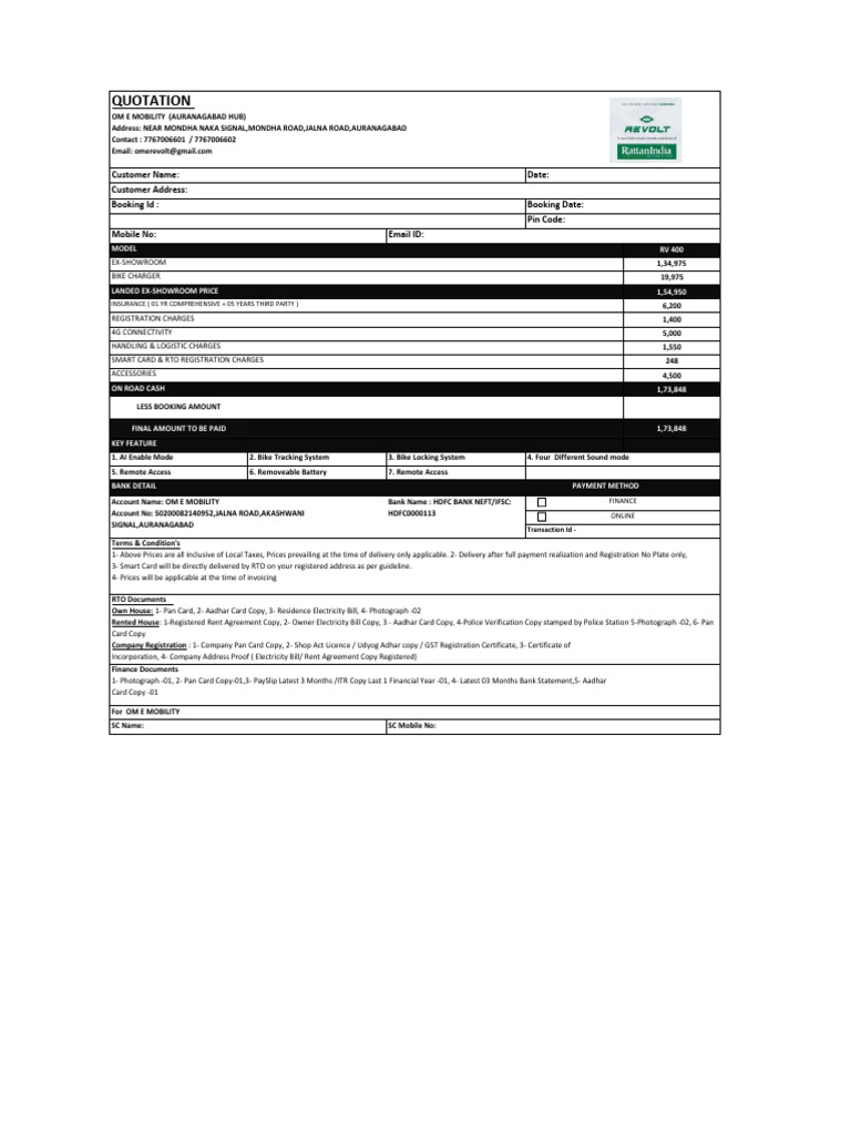 Quotation | PDF | Payments