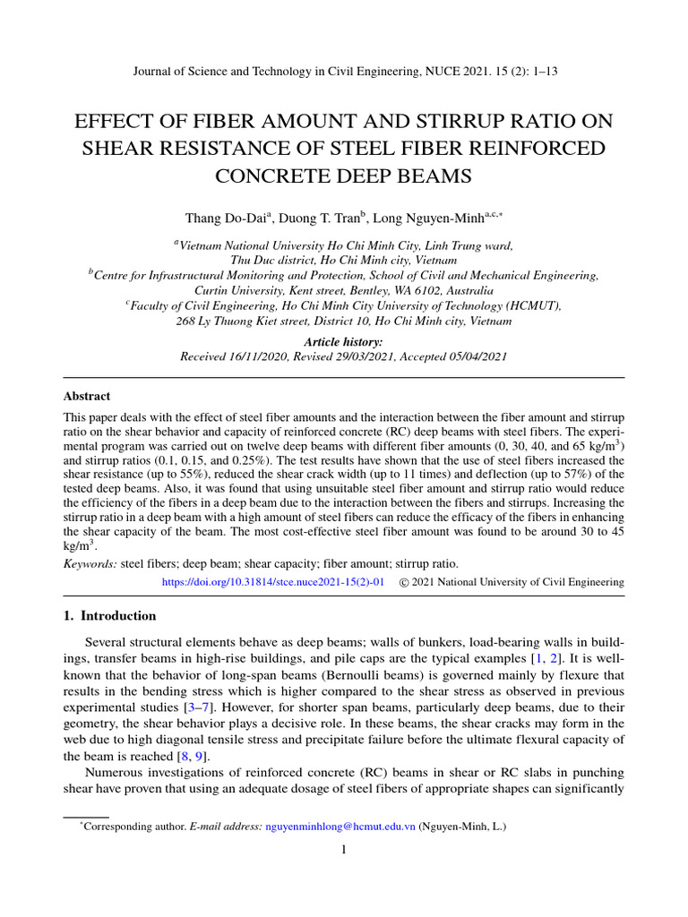 Shear Resistance in Fiber-Reinforced Deep Beams | PDF | Fracture | Beam ...