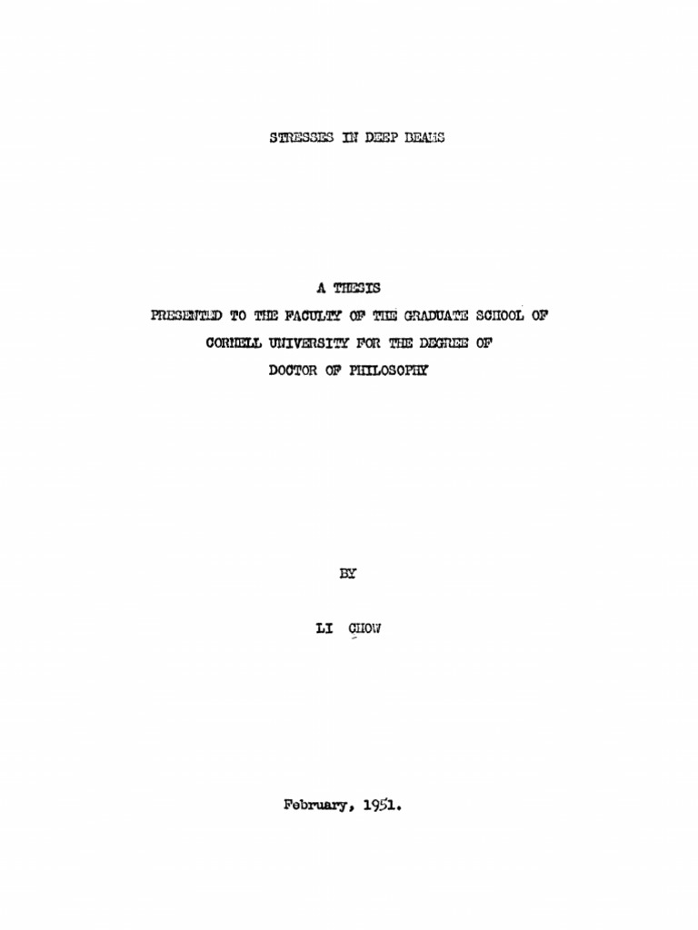 Chow, Li - Stresses in Deep Beams | PDF | Stress (Mechanics) | Derivative