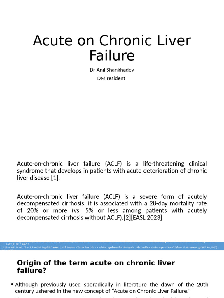 Acute On Chronic Liver Failure | PDF | Medical Specialties | Clinical ...
