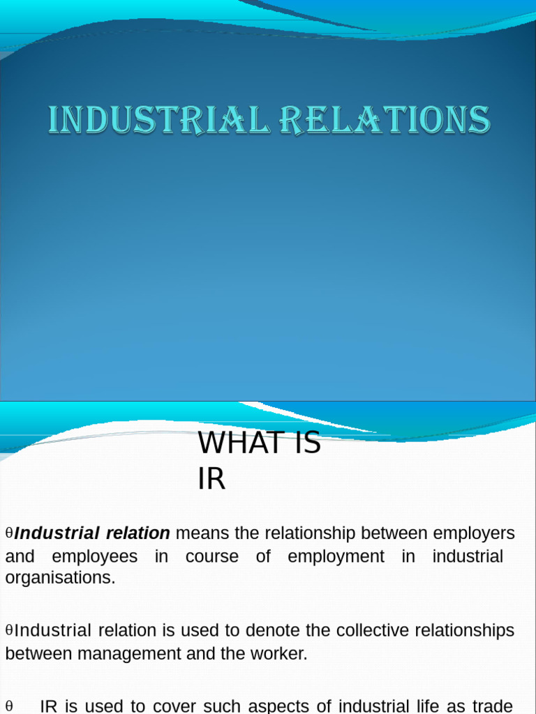 Understanding Industrial Relations Dynamics | PDF | Employment | Strike ...