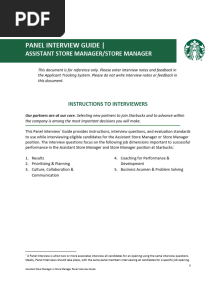Store Manager and Assistant Store Manager Interview Guide